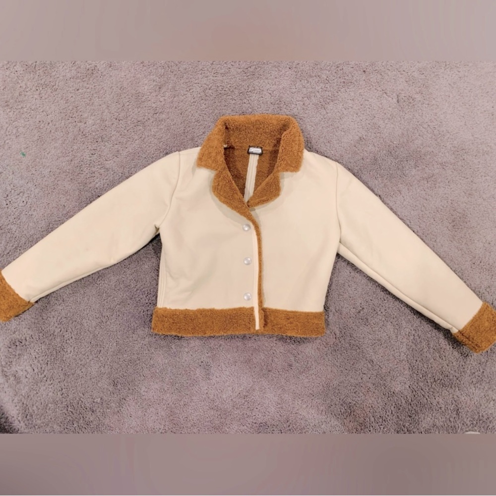 Freddy wr.up brand Sherpa lined vegan leather jacket. XS.
